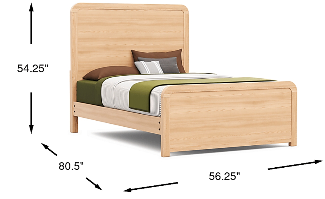 Kids Hidden Hills Light Oak Full Panel Bed