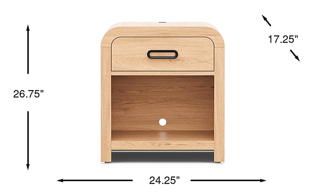 Kids Hidden Hills Light Oak Nightstand