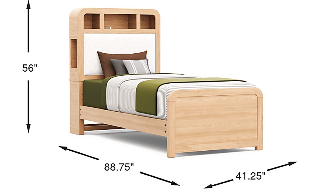 Kids Hidden Hills Light Oak Twin Bookcase Bed