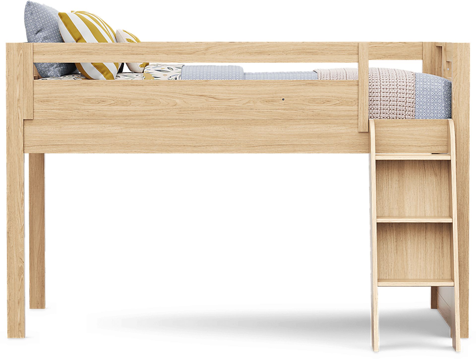 Kids Hidden Hills Light Oak Twin Loft Bed with Activity Panel - Image 3