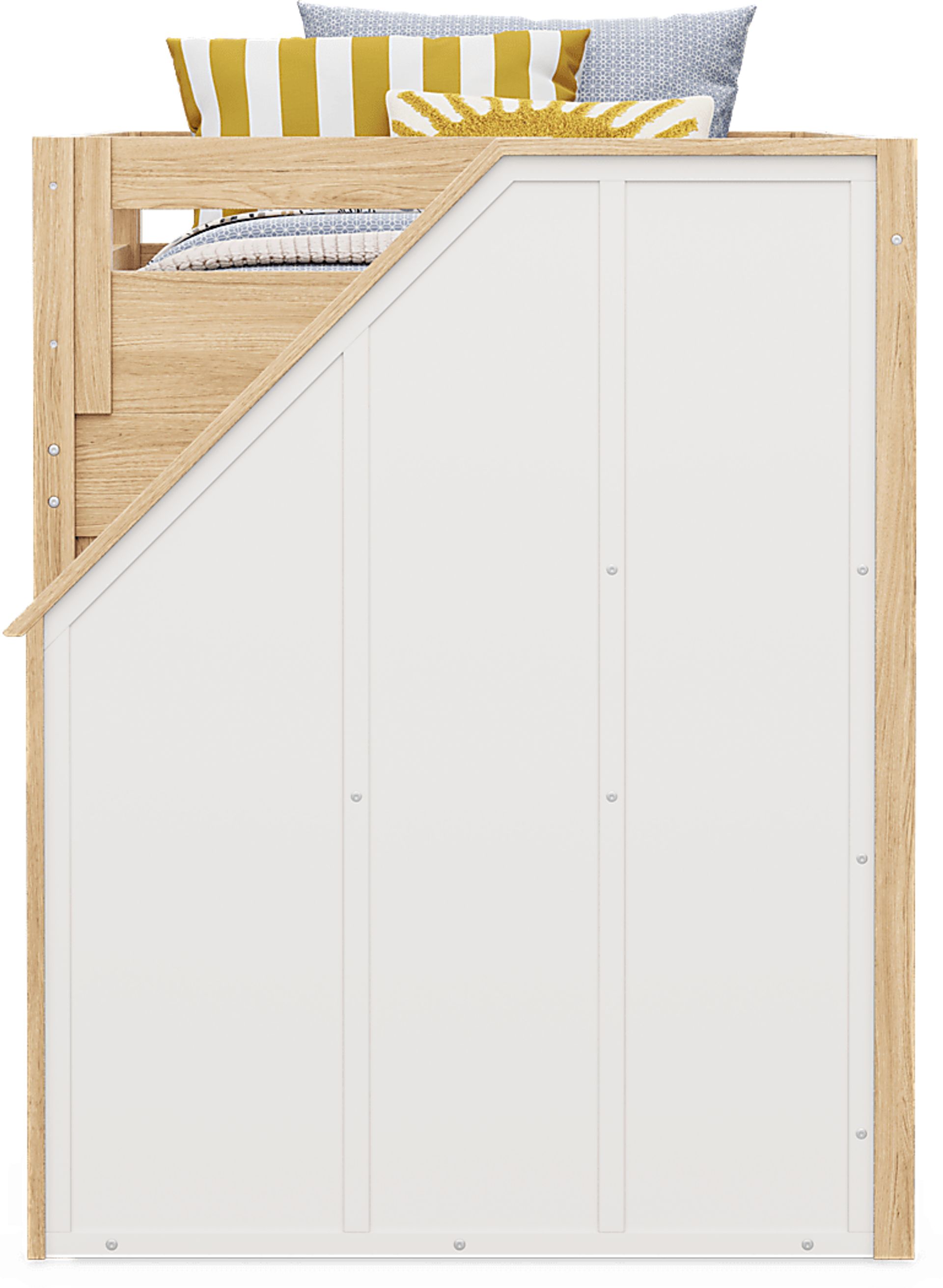 Kids Hidden Hills Light Oak Twin Low Loft Clubhouse with Steps and Activity Panel - Image 5