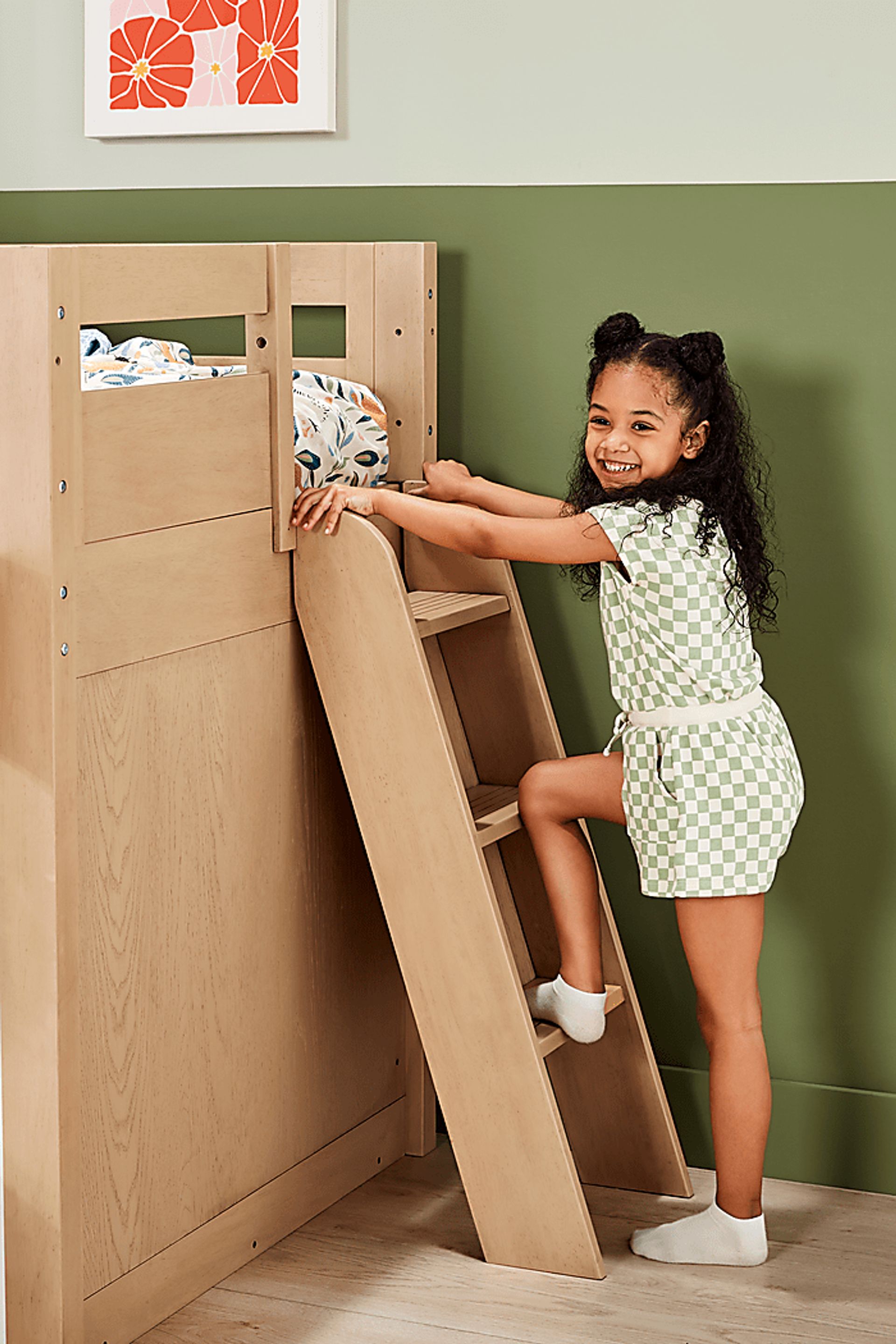 Kids Hidden Hills Light Oak Twin Low Loft Treehouse with Activity Panel - Image 5