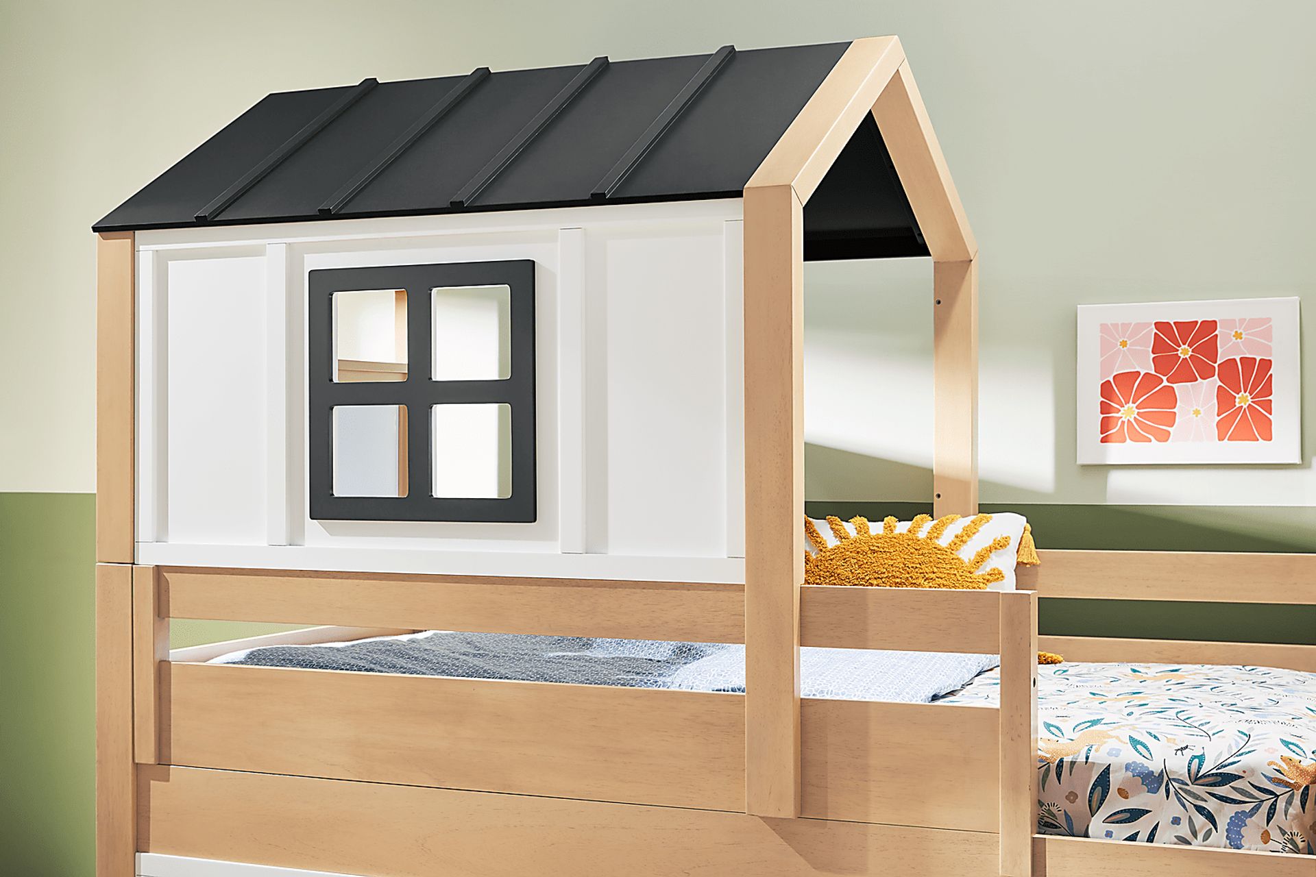 Kids Hidden Hills Light Oak Twin Low Loft Treehouse with Activity Panel - Image 8