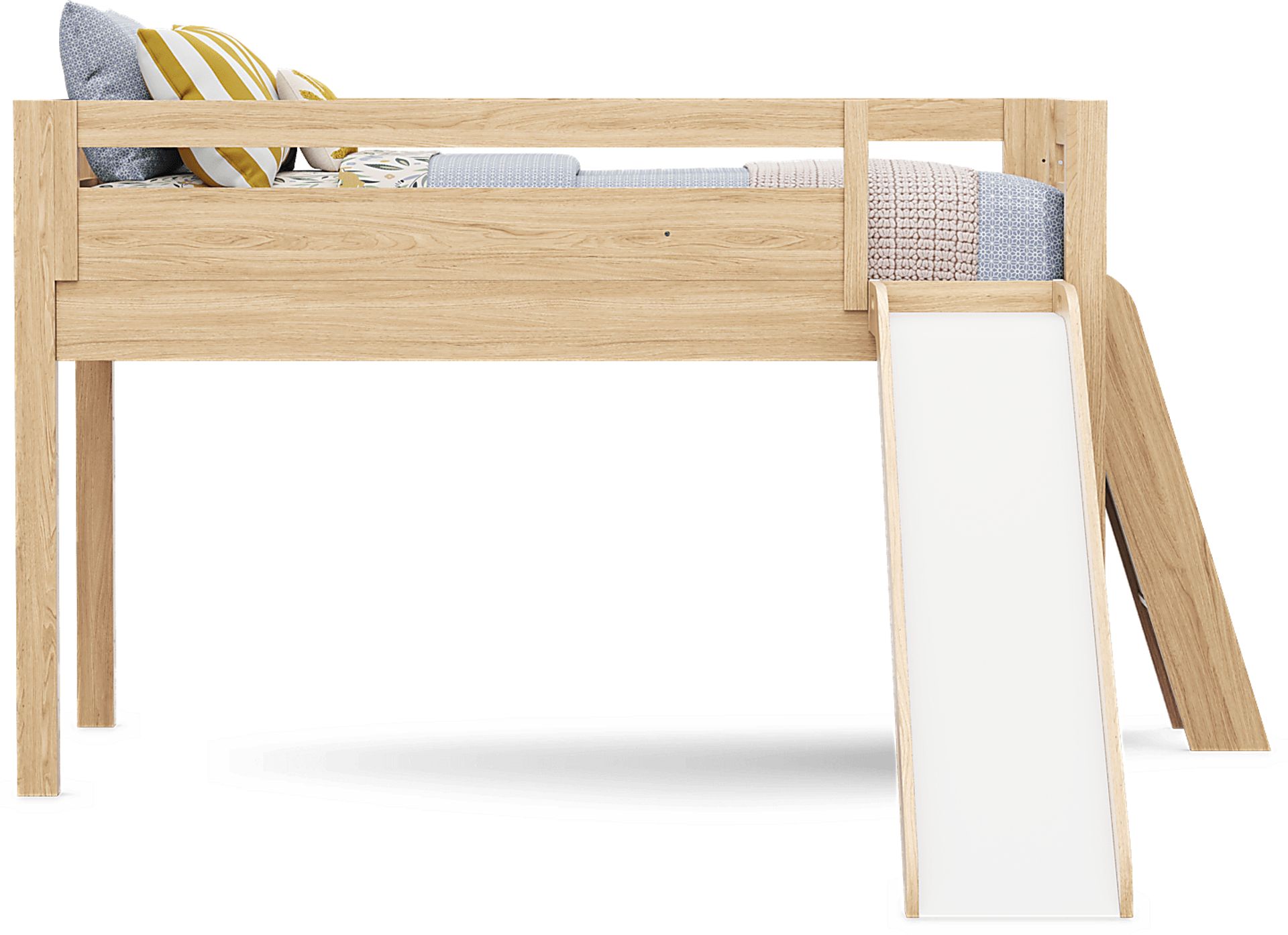 Kids Hidden Hills Light Oak Twin Low Loft with Slide - Image 3