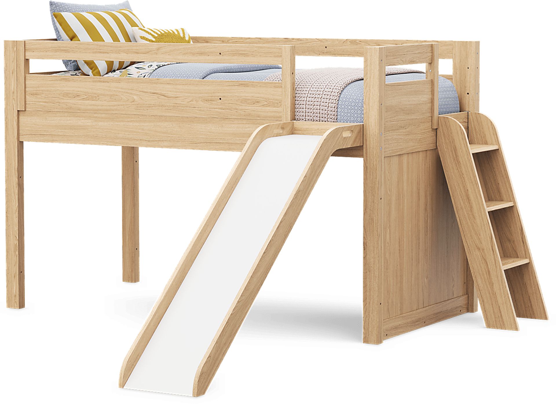 Kids Hidden Hills Light Oak Twin Low Loft with Slide - Image 5