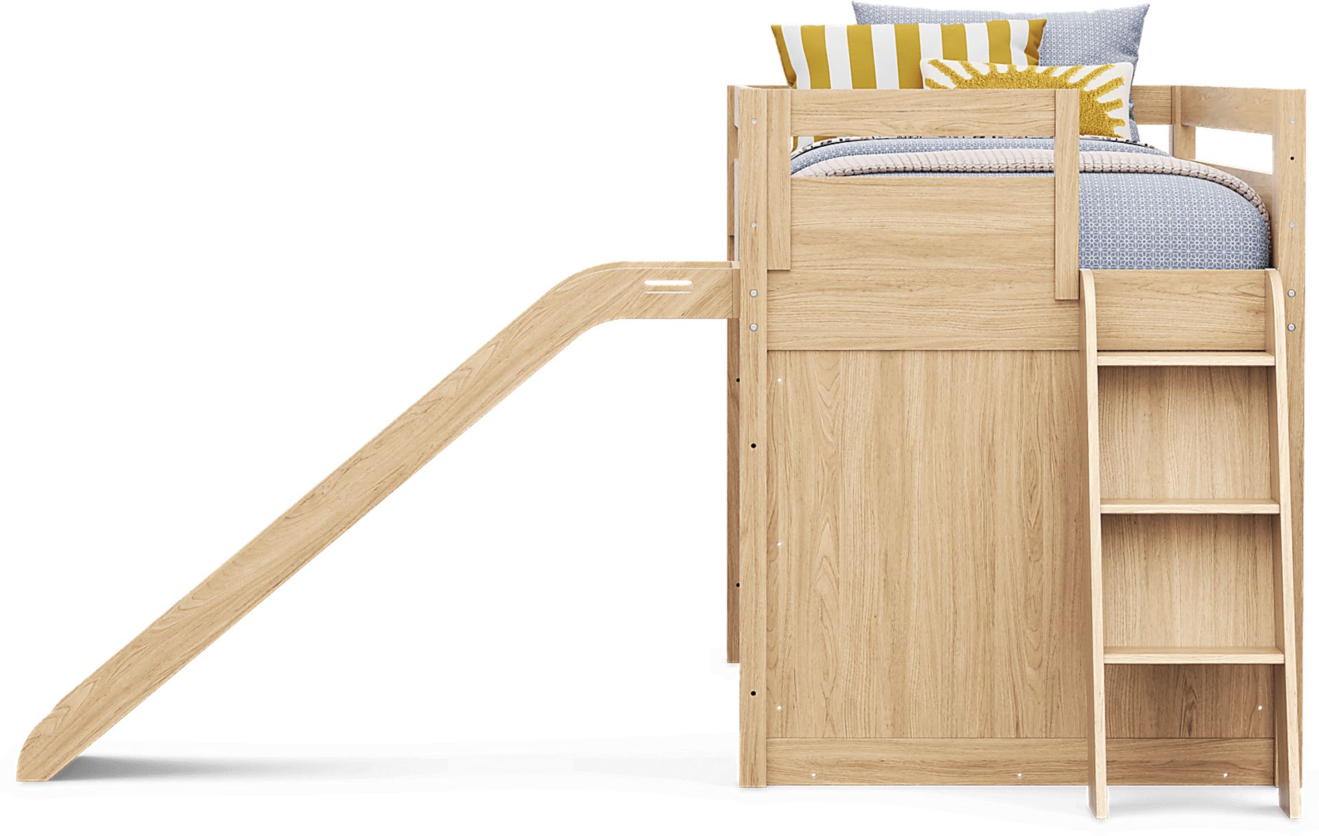 Kids Hidden Hills Light Oak Twin Low Loft with Slide - Image 6