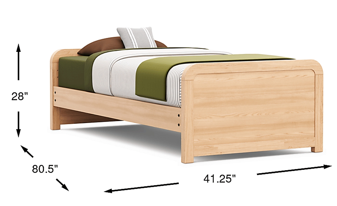 Kids Hidden Hills Light Oak Twin Low Profile Bed