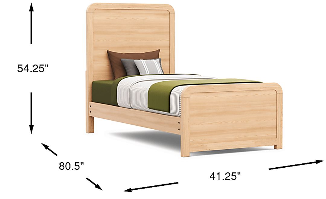 Kids Hidden Hills Light Oak Twin Panel Bed