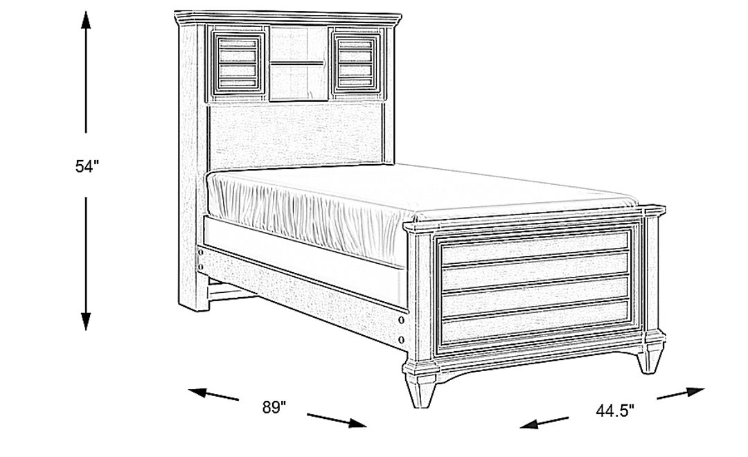 Hilton Head Kids Graphite Twin Bookcase Bed