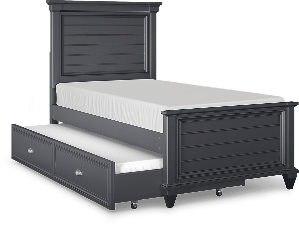 Hilton Head Graphite Black 3 Pc Twin Panel Bed - Rooms To Go