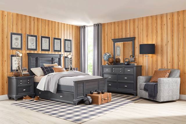 Kids Hilton Head Graphite 5 Pc Full Panel Bedroom - Thumbnail - Image 1