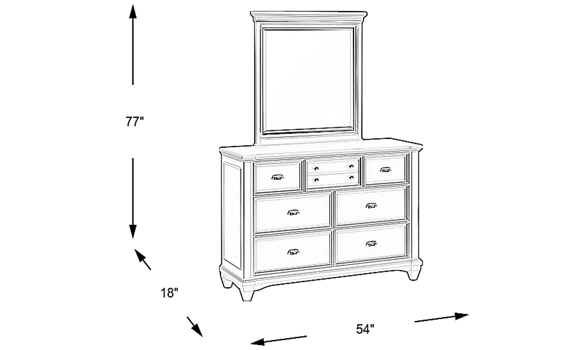 Dimension Image. Please refer to the Dimension Tab on this page for dimension details.