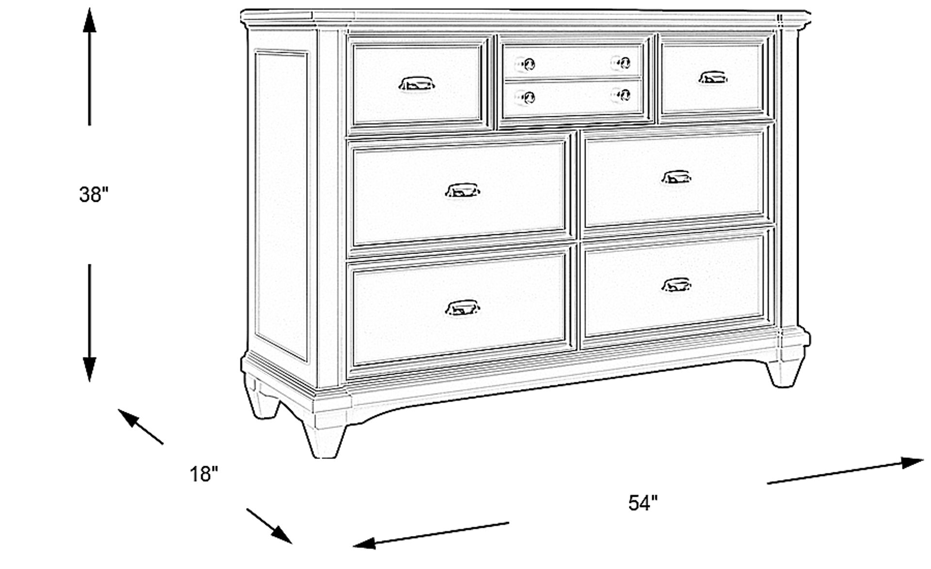 Dimension Image. Please refer to the Dimension Tab on this page for dimension details.