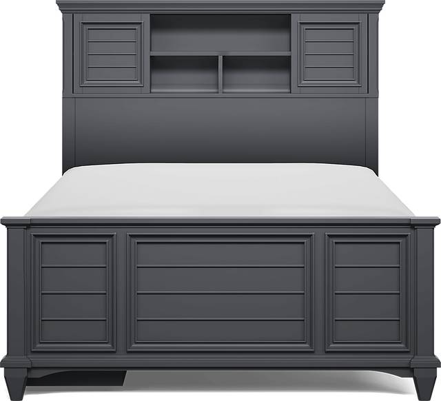 Kids Hilton Head Graphite Full Bookcase Bed with Storage Side Rail - Thumbnail - Image 2