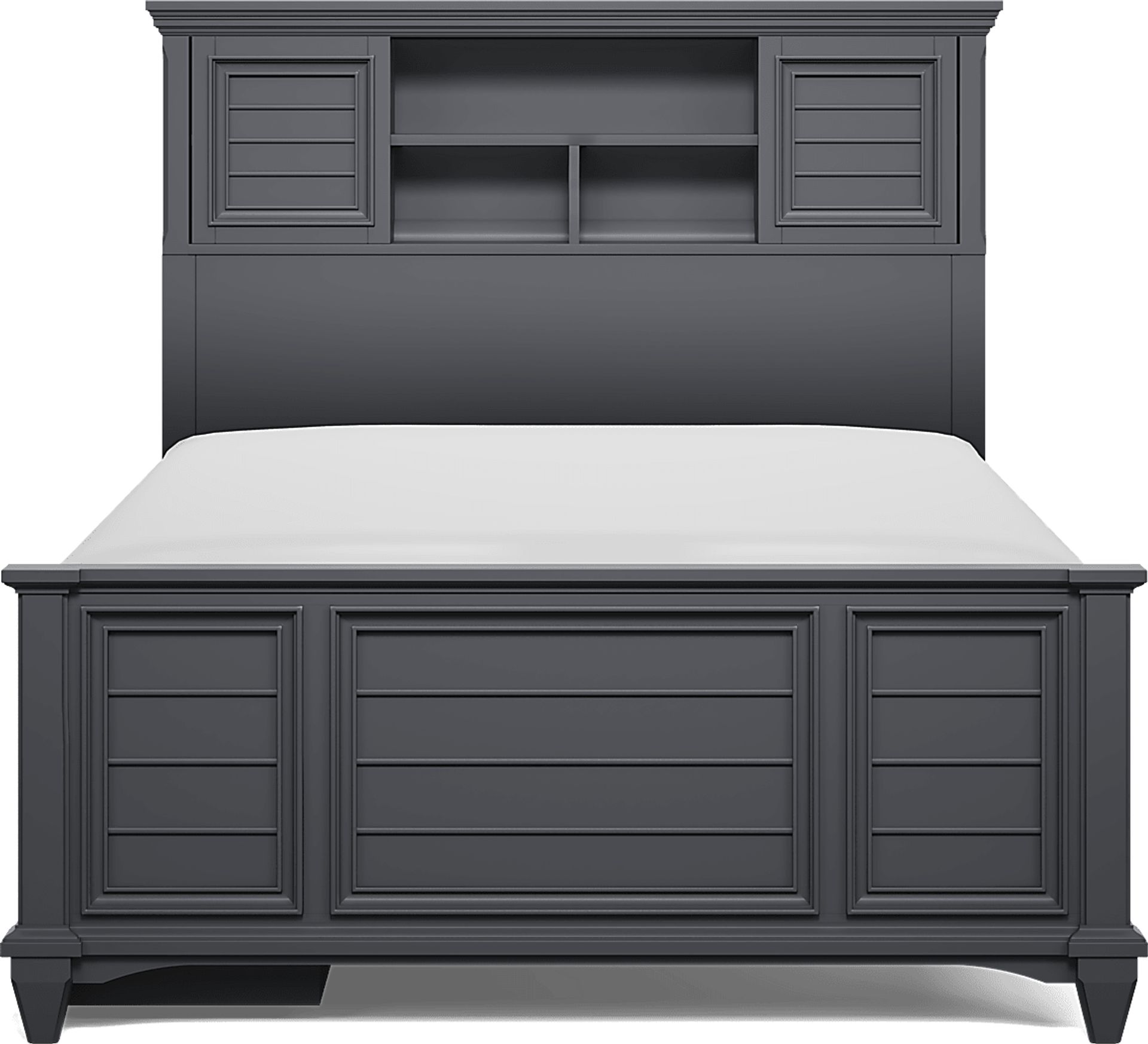 Kids Hilton Head Graphite Full Bookcase Bed with Storage Side Rail - Image 2