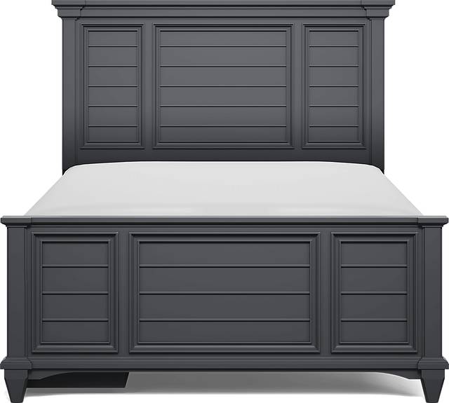 Kids Hilton Head Graphite Full Panel Bed with Storage Side Rail - Thumbnail - Image 2
