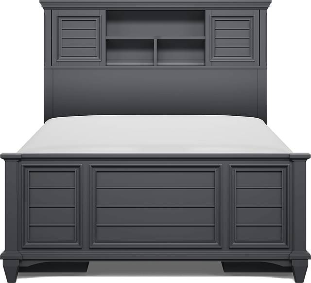 Kids Hilton Head Graphite Full Bookcase Bed with Storage Side Rails - Thumbnail - Image 2