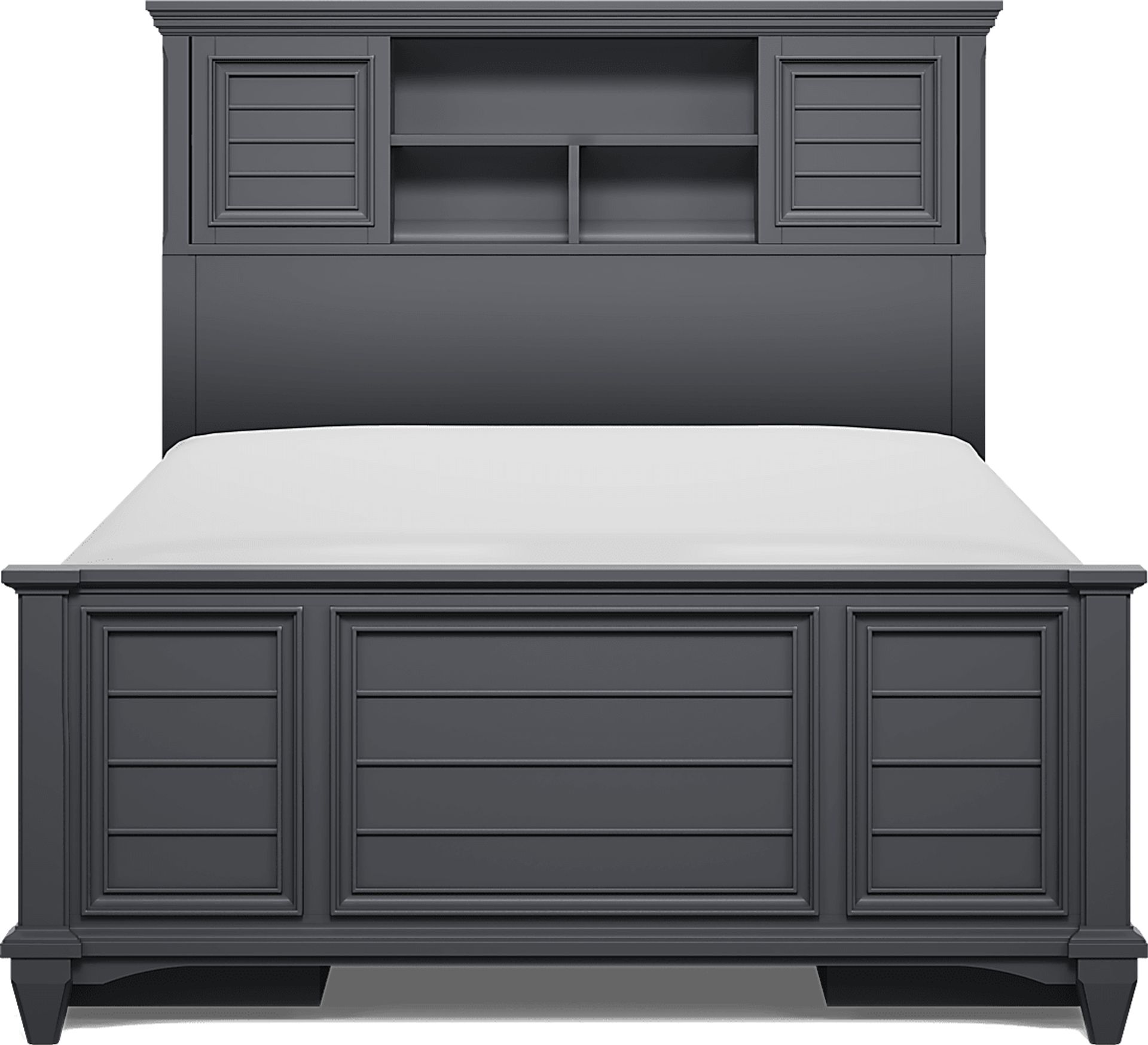 Kids Hilton Head Graphite Full Bookcase Bed with Storage Side Rails - Image 2