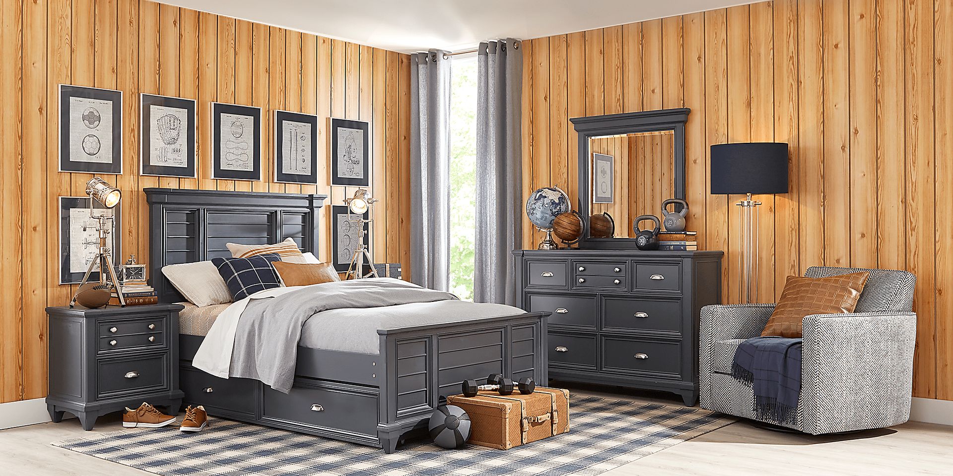 Kids Hilton Head Graphite Full Panel Bed - Image 2