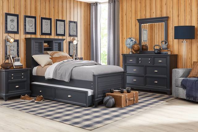Kids Hilton Head Graphite Twin Bookcase Bed - Thumbnail - Image 2