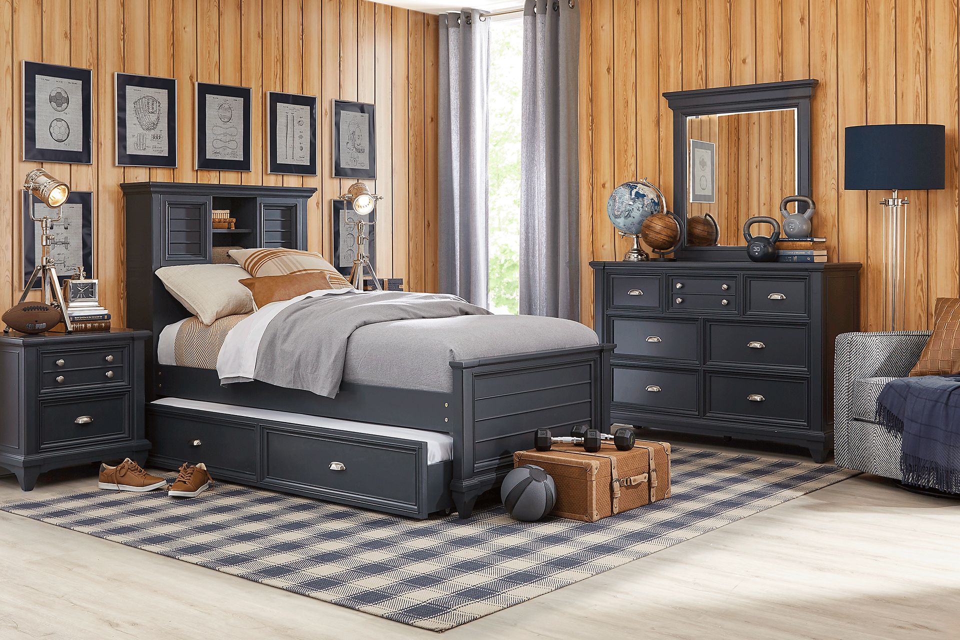 Kids Hilton Head Graphite Twin Bookcase Bed - Image 2