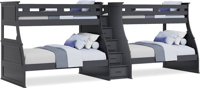 Kids Hilton Head Graphite Twin/Full Double Step Bunk - Thumbnail - Image 1