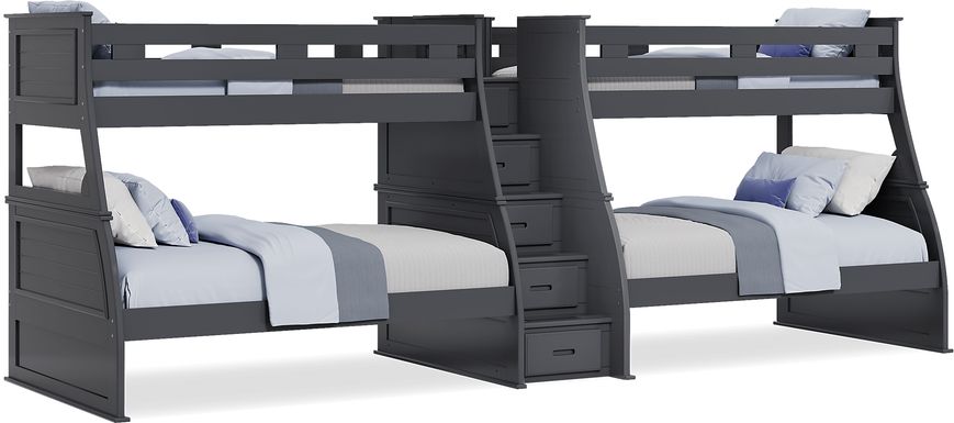 Kids Hilton Head Graphite Twin/Full Double Step Bunk