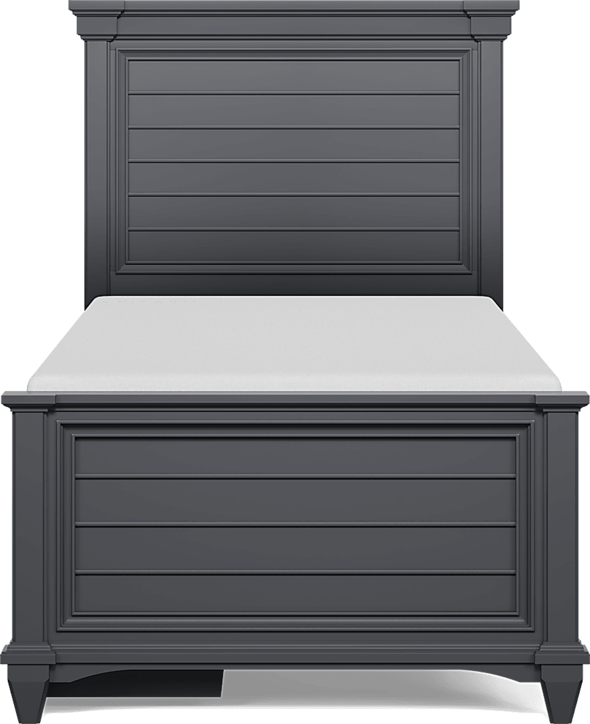 Kids Hilton Head Graphite Twin Panel Bed with Storage Side Rail - Image 2