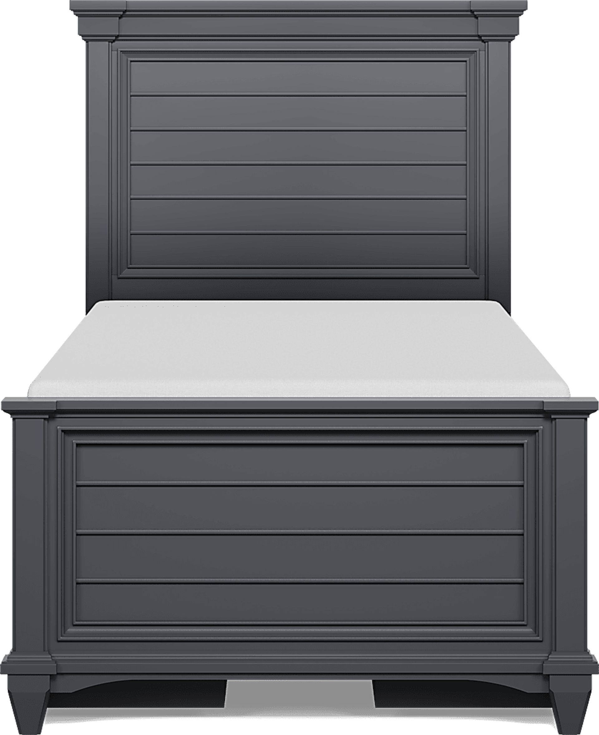 Kids Hilton Head Graphite Twin Panel Bed with Storage Side Rails - Image 2