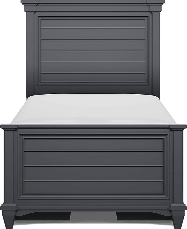 Kids Hilton Head Graphite Twin Panel Bed with Storage Side Rails - Thumbnail - Image 2
