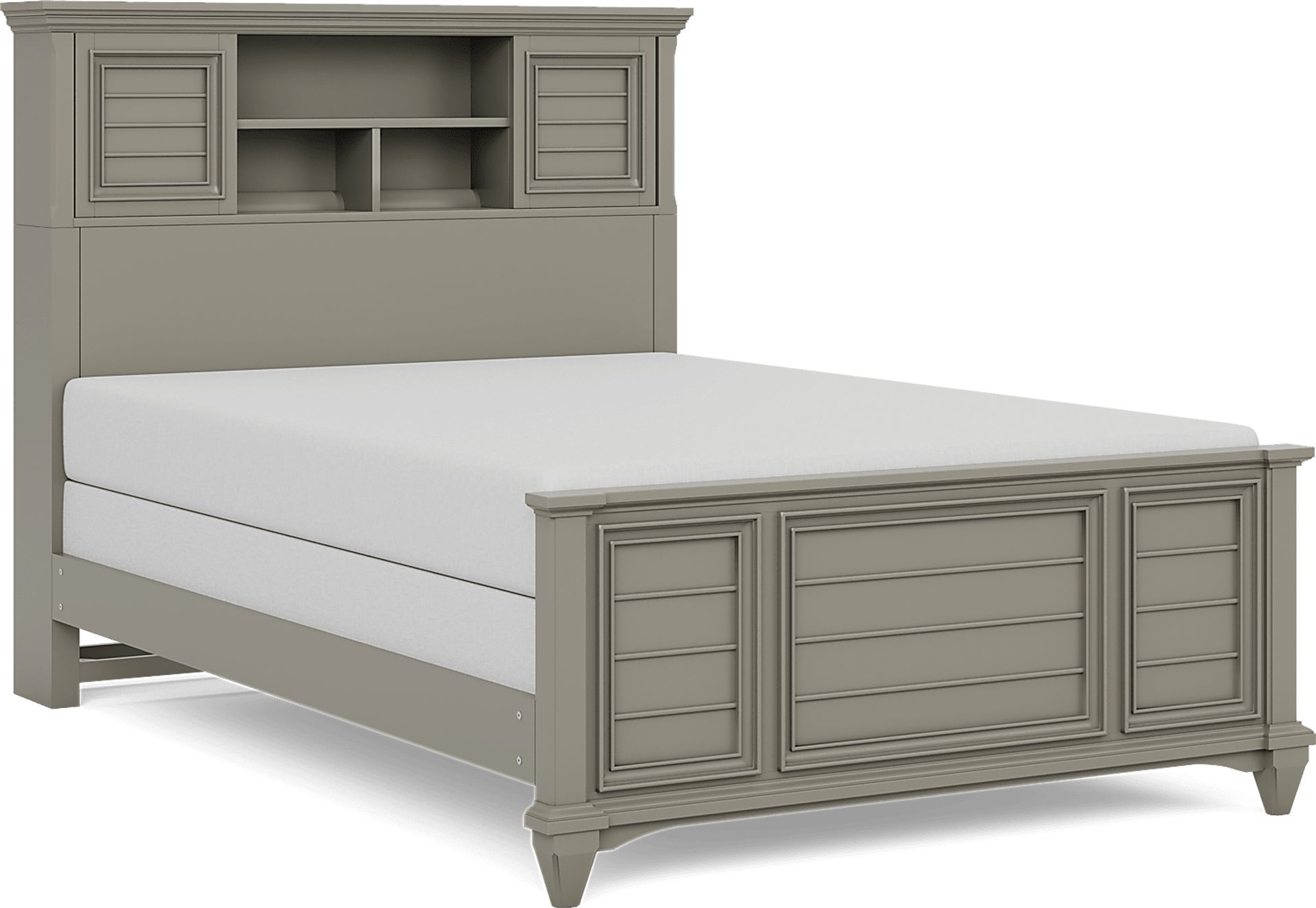Kids Hilton Head Gray 3 Pc Full Bookcase Bed - Image 1