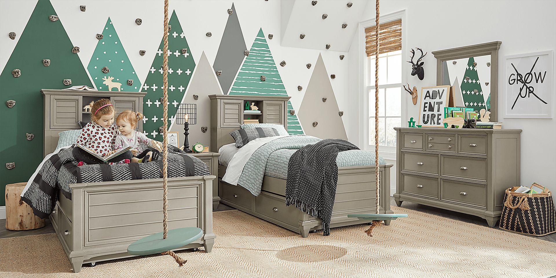 Kids Hilton Head Gray Twin Bookcase Bed - Image 5