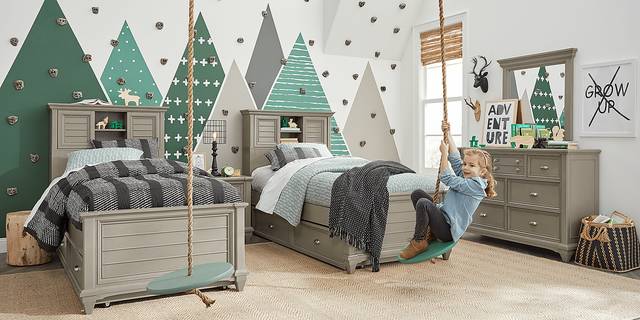Kids Hilton Head Gray 5 Pc Twin Bookcase Bedroom - Thumbnail - Image 5