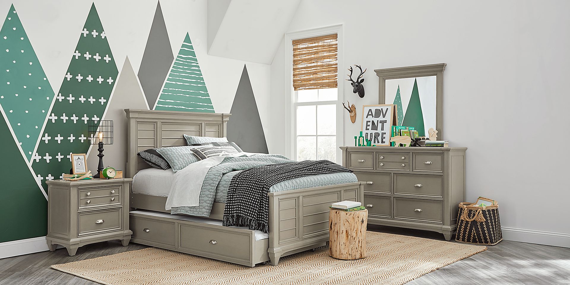 Kids Hilton Head Gray 5 Pc Twin Panel Bedroom - Image 2