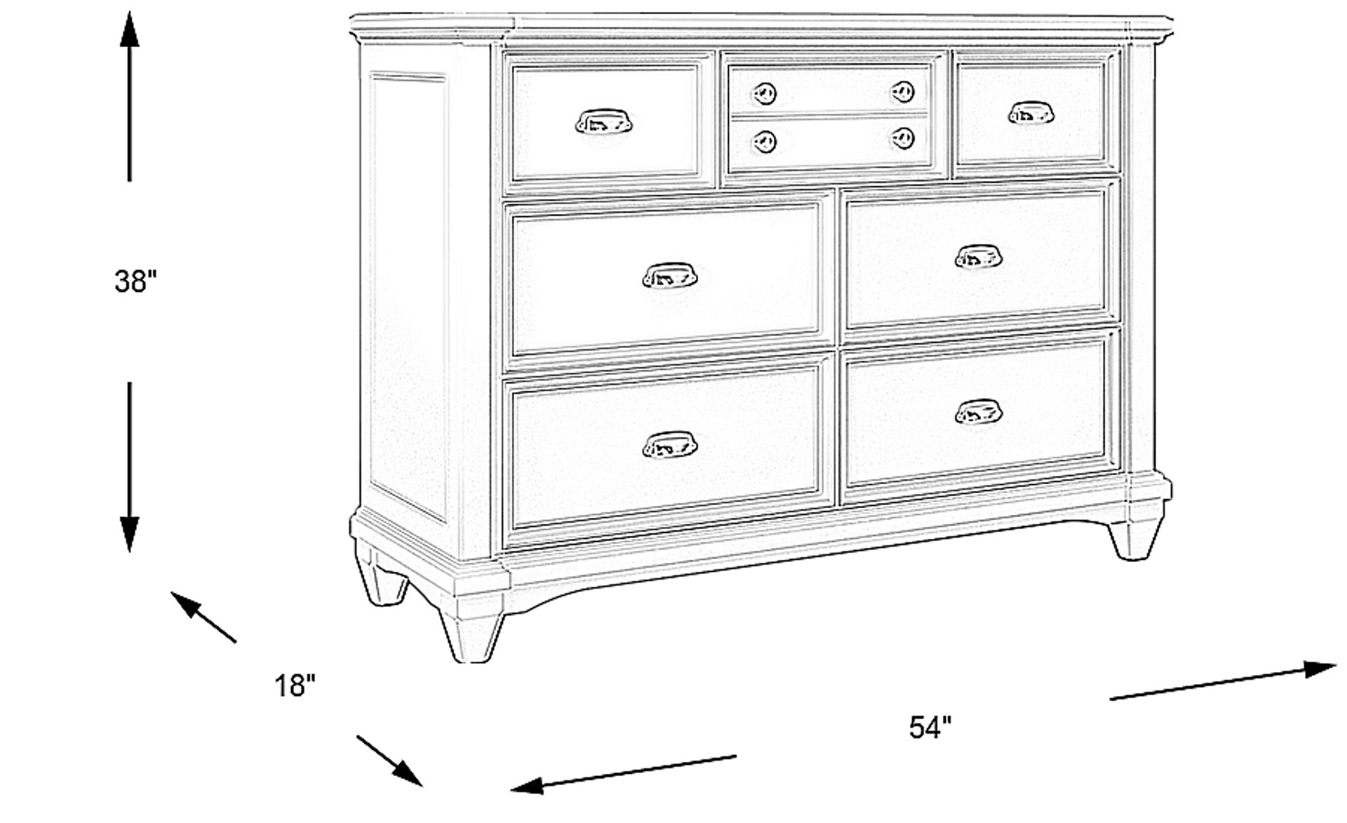 Dimension Image. Please refer to the Dimension Tab on this page for dimension details.