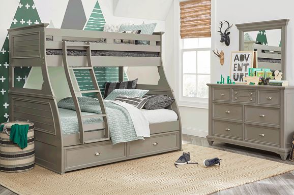 Kids Hilton Head Gray Twin/Full Bunk Bed