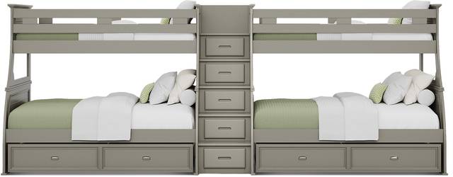Kids Hilton Head Gray Twin/Full Double Step Bunk - Thumbnail - Image 3