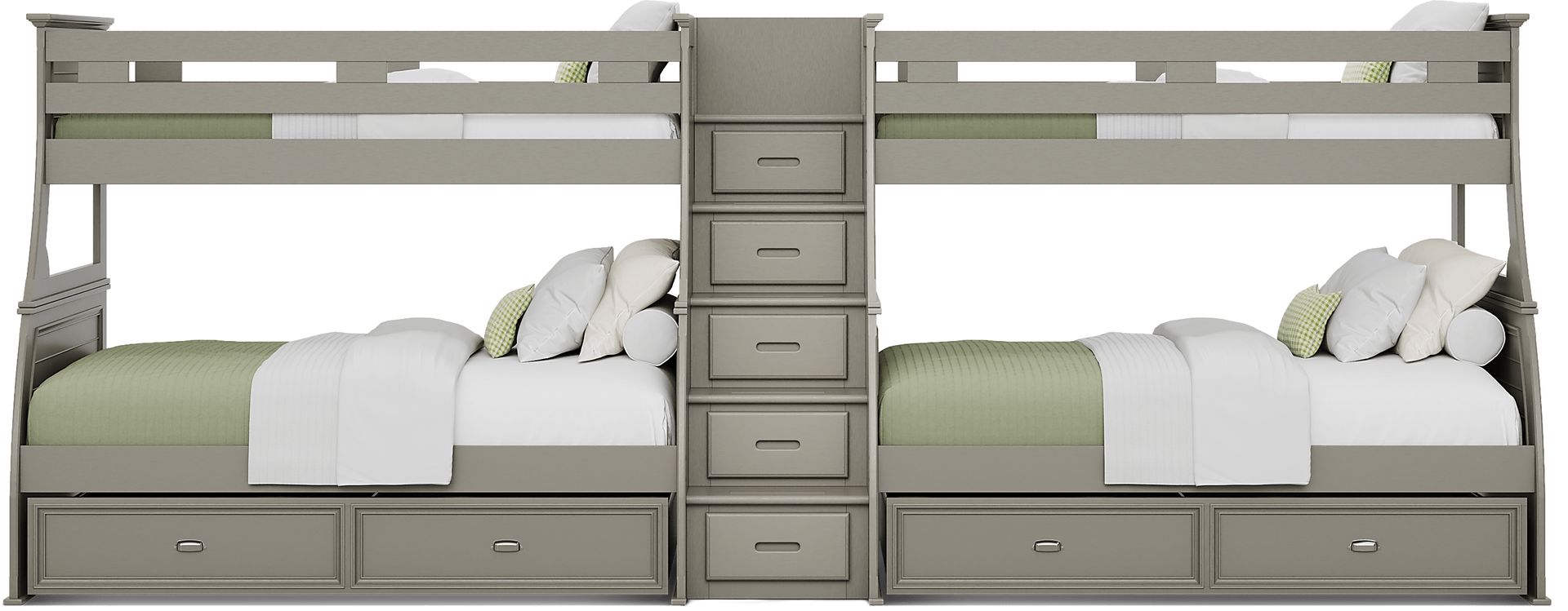 Kids Hilton Head Gray Twin/Full Double Step Bunk - Image 3