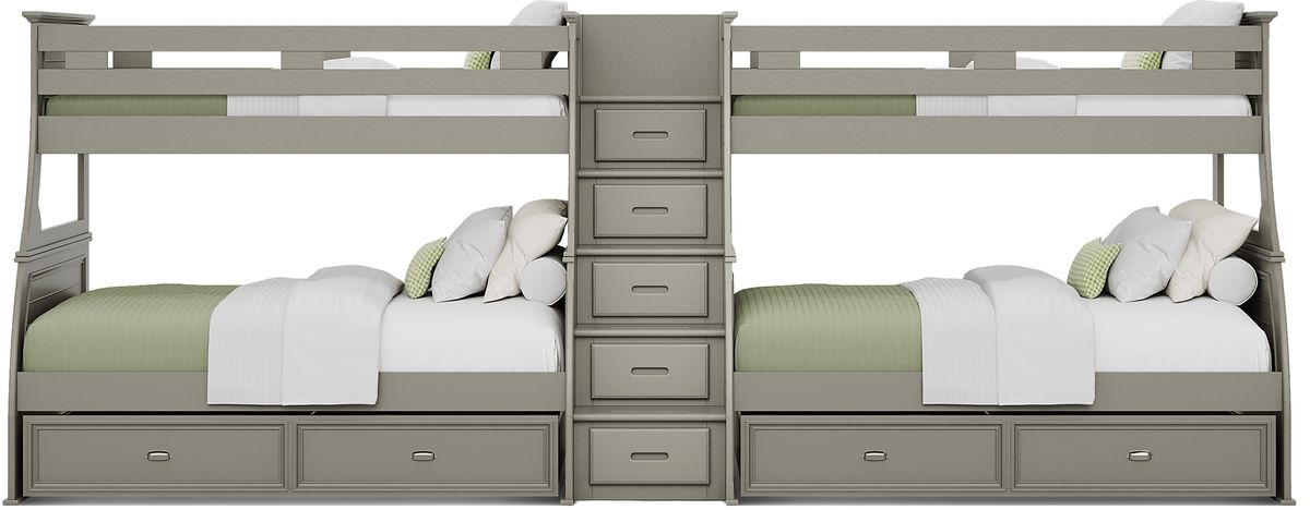 Hilton Head Gray Twin/Full Double Step Bunk | Rooms to Go