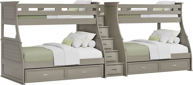 Kids Hilton Head Gray Twin/Full Double Step Bunk - Thumbnail - Image 4