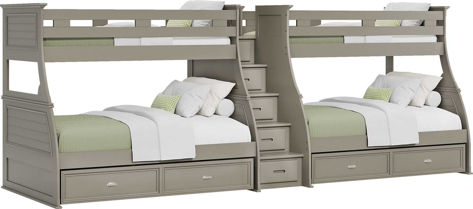 Kids Hilton Head Gray Twin/Full Double Step Bunk - Image 4