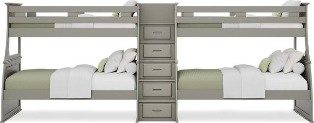 Kids Hilton Head Gray Twin/Full Double Step Bunk - Thumbnail - Image 1