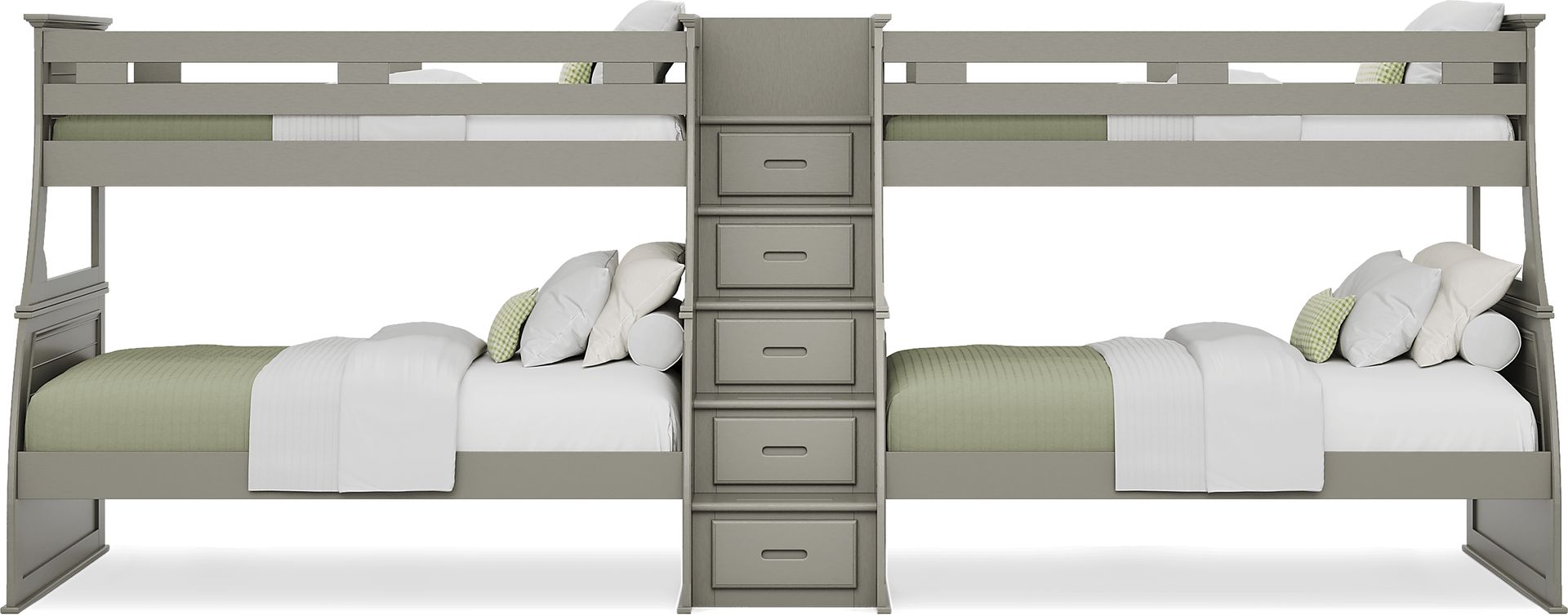 Kids Hilton Head Gray Twin/Full Double Step Bunk - Image 1
