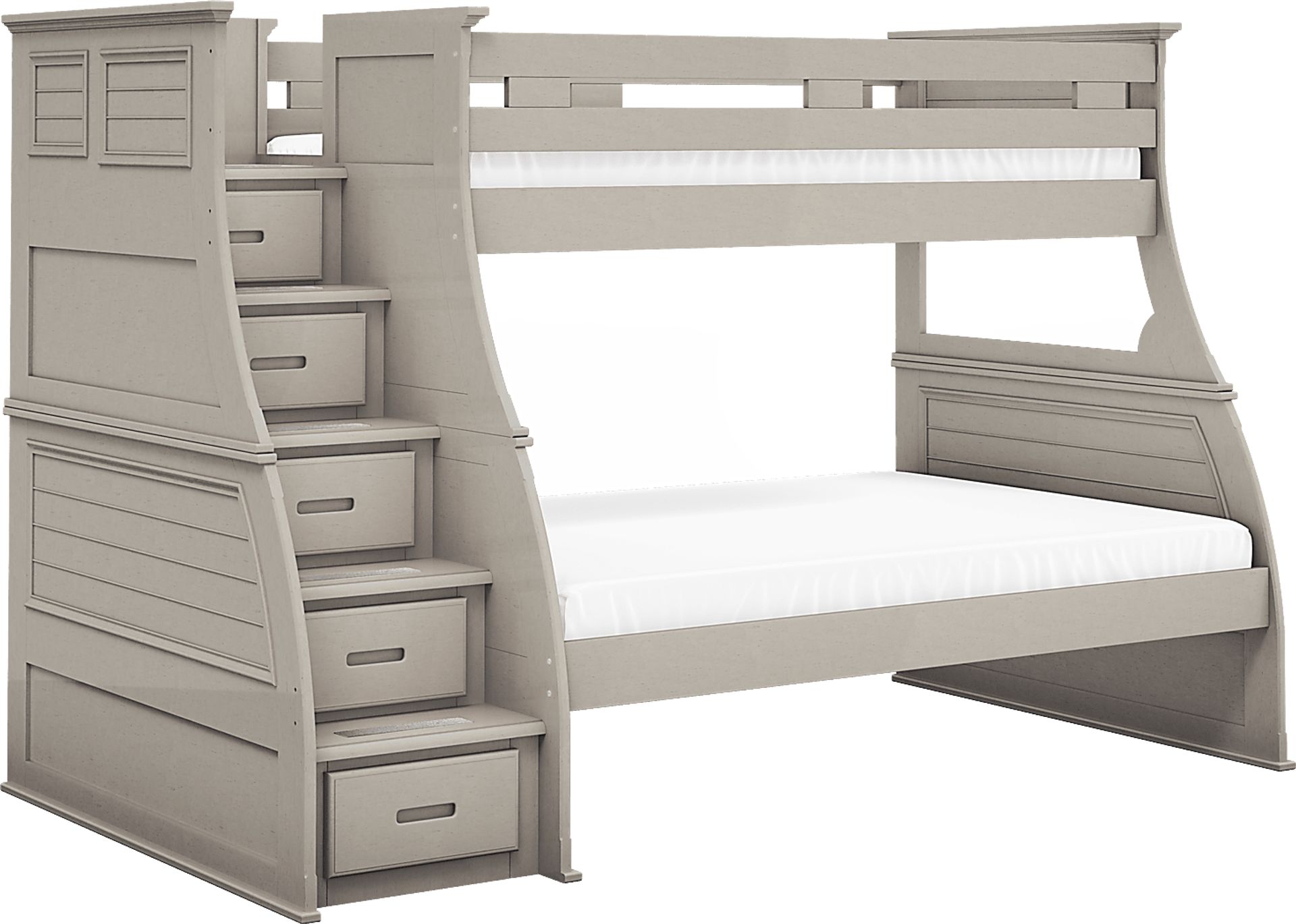 Kids Hilton Head Gray Twin/Full Step Bunk - Image 1