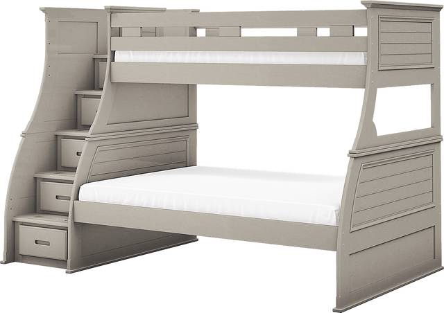 Kids Hilton Head Gray Twin/Full Step Bunk - Thumbnail - Image 1