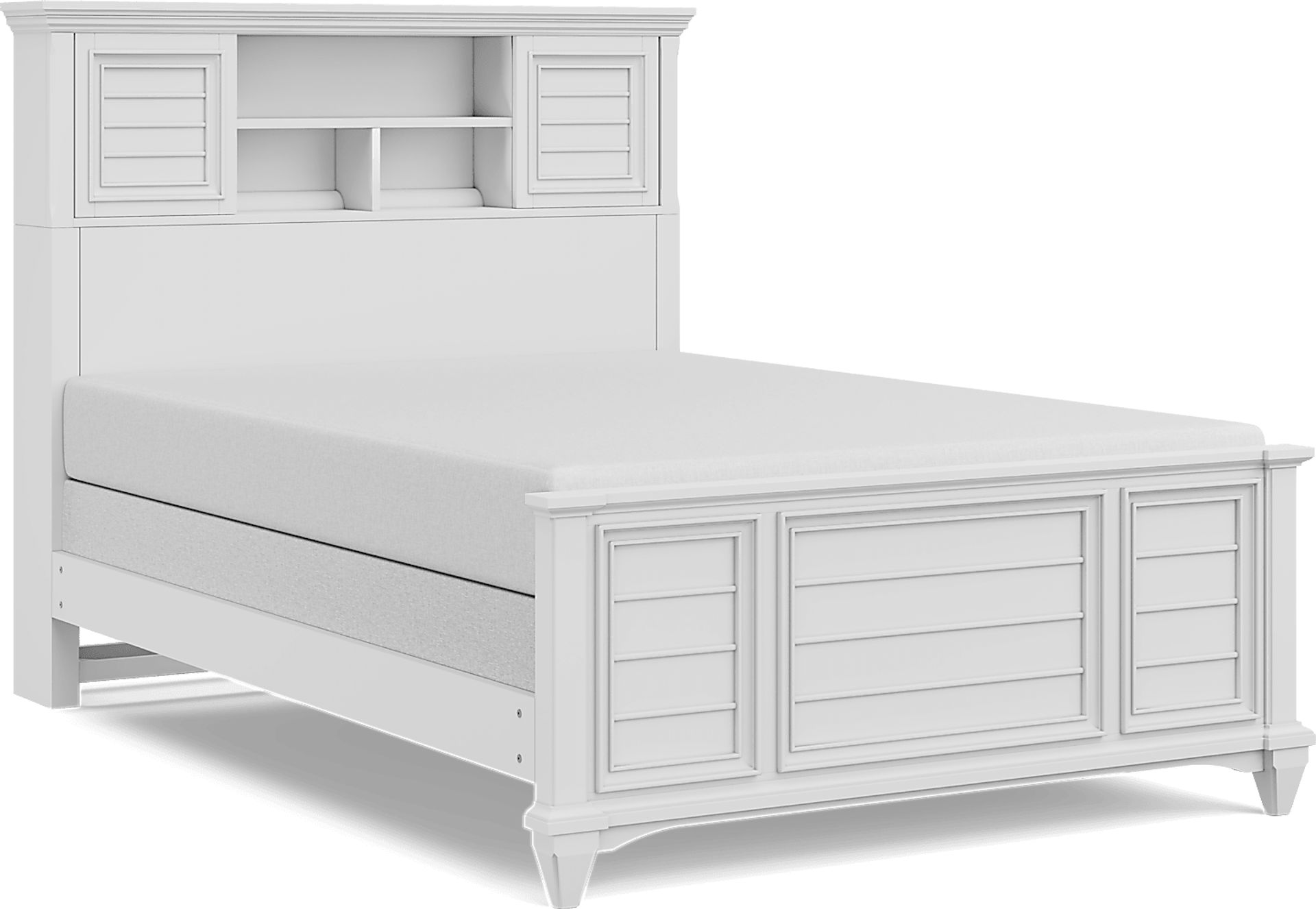 Kids Hilton Head White 3 Pc Full Bookcase Bed - Image 1