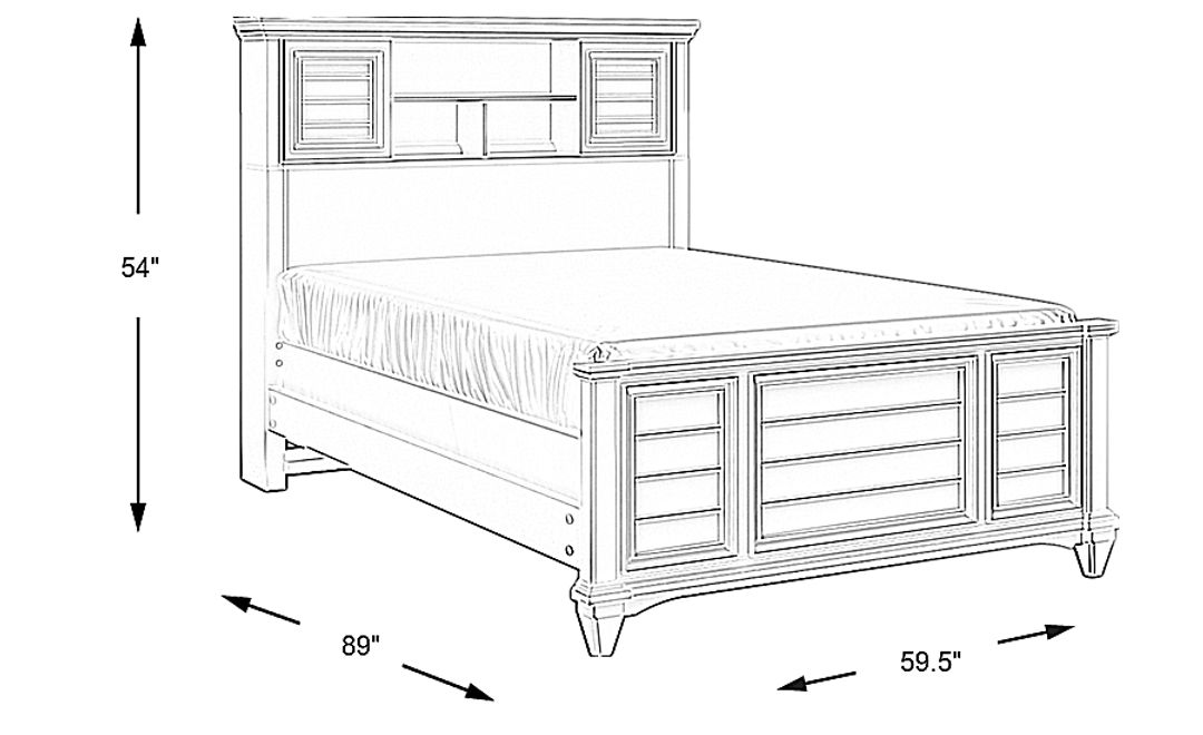 Hilton Head Kids White Full Bookcase Bed
