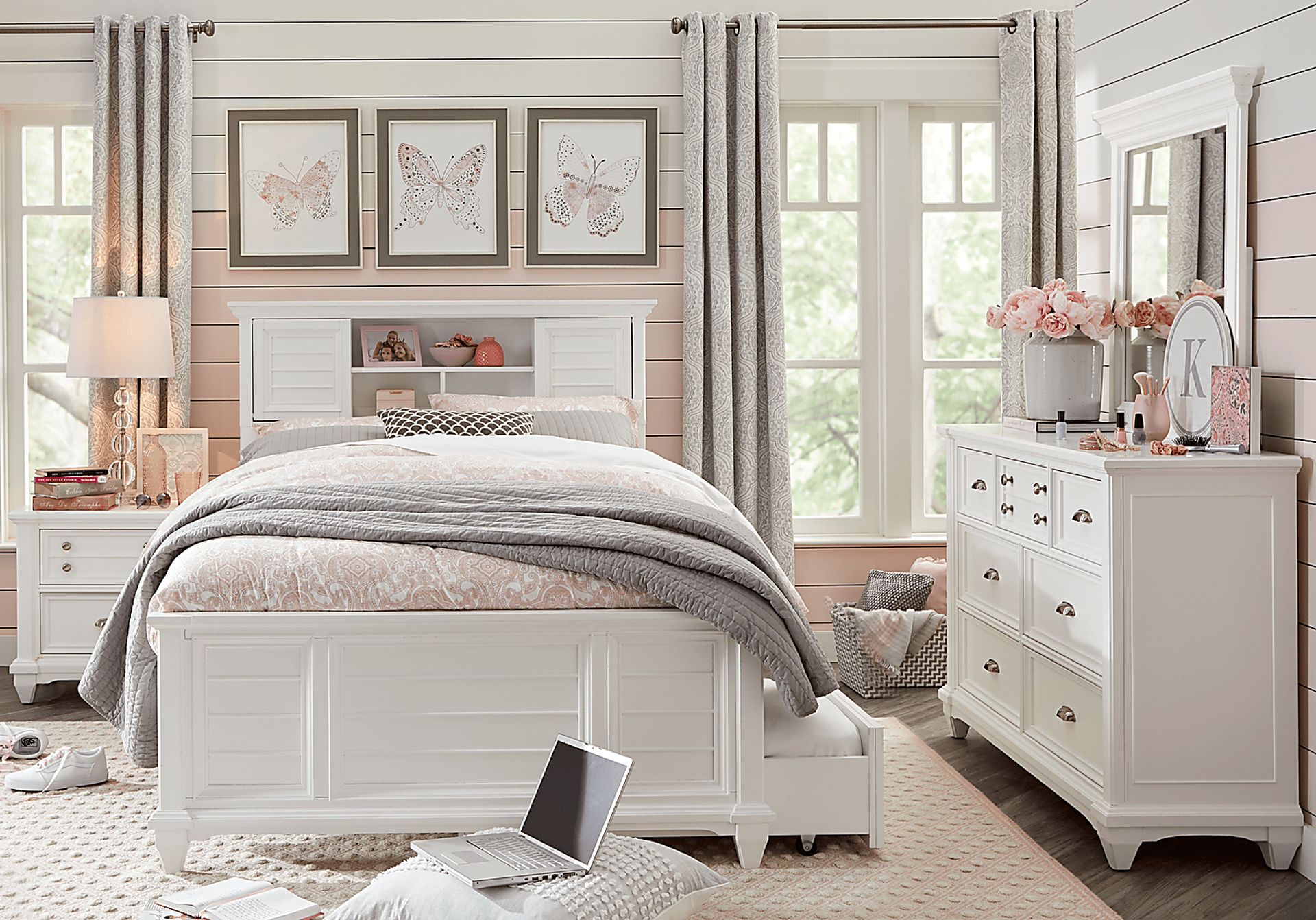 Kids Hilton Head White Twin Bookcase Bed - Image 3