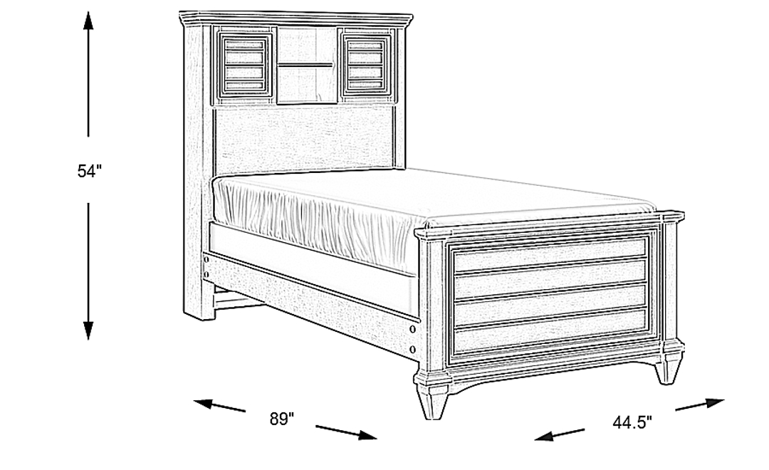 Kids Hilton Head White Twin Bookcase Bed