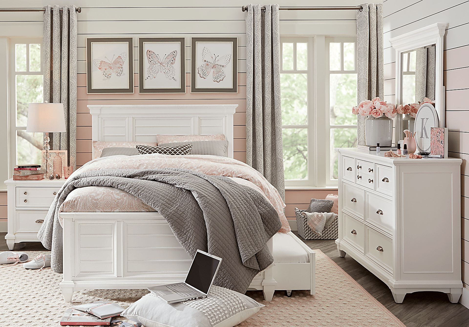 Kids Hilton Head White 5 Pc Twin Panel Bedroom - Image 3